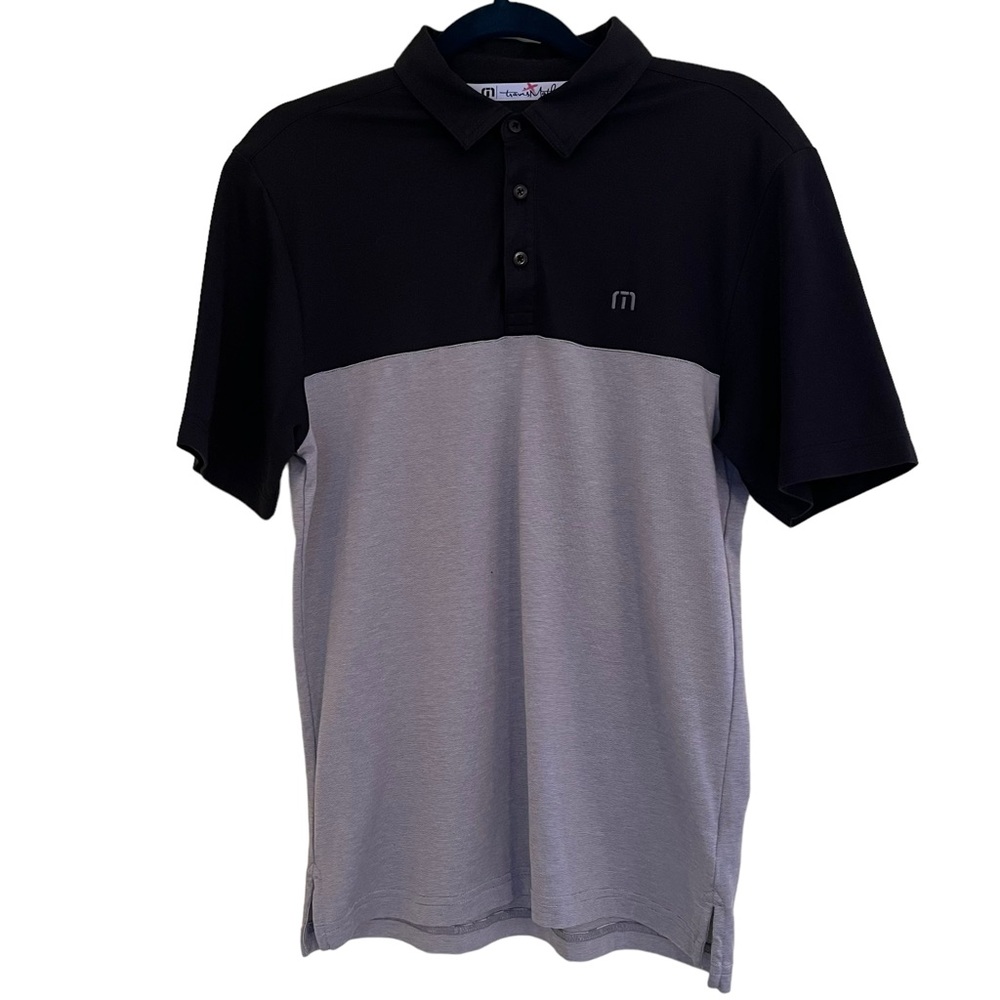Travis Mathew Grey/Black Color Block Golf Shirt S